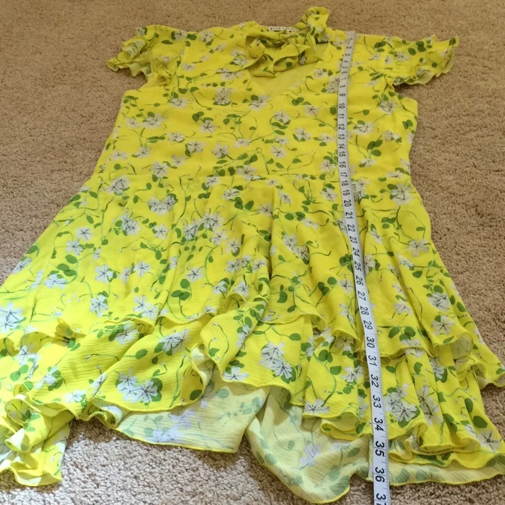 ALICE & OLIVIA Size 6 yellow floral layered dress - Picture 9 of 10